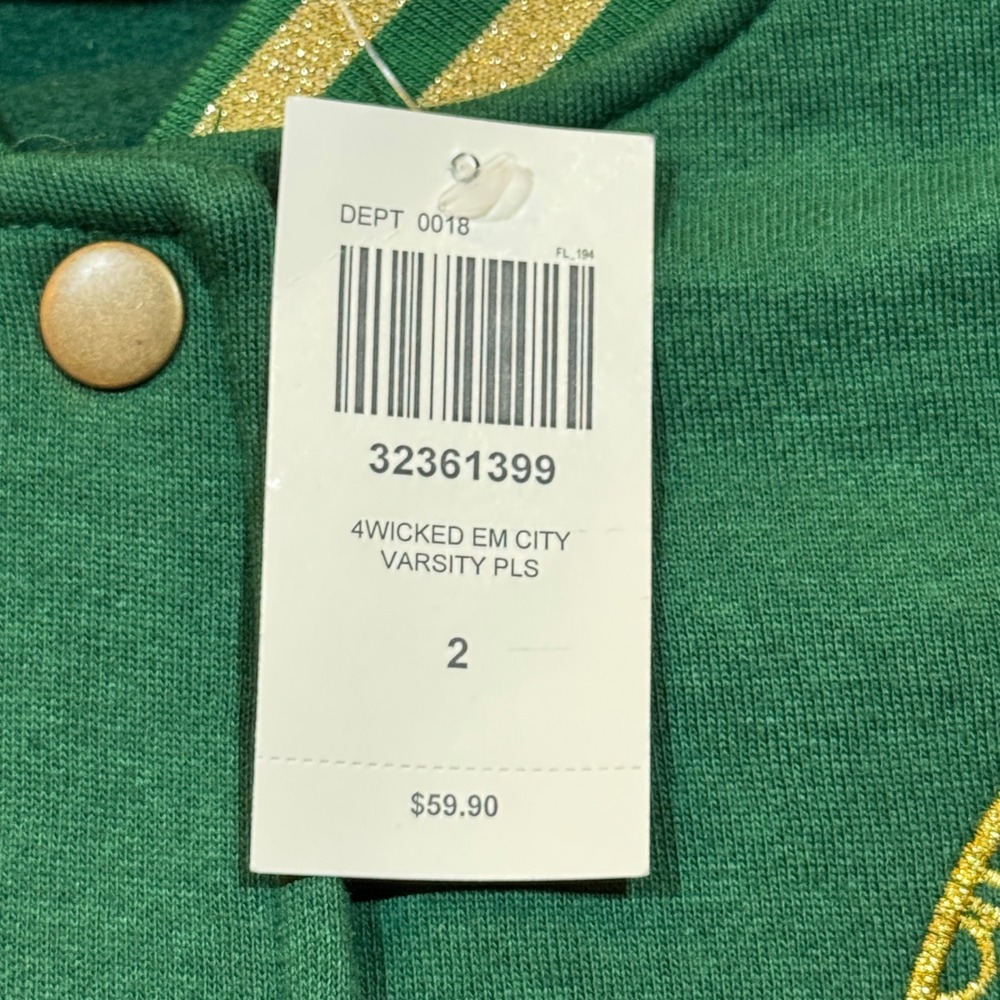 Wicked Emerald City Varsity Jacket Women's Plus Size 2 NWT Hot Topic Universal - Picture 6 of 16